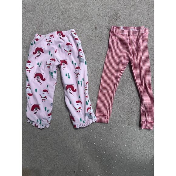 Lot of 2 Carter’s Girls Christmas Pajama Pants 3T – - Picture 2 of 2